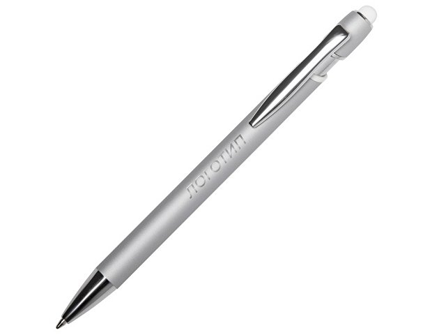 картинка Ручка-стилус металлическая шариковая "Sway  Monochrome" с цветным зеркальным слоем, серебристый с белым от магазина Одежда+
