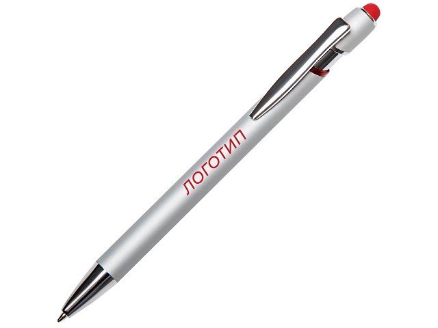 картинка Ручка-стилус металлическая шариковая "Sway  Monochrome" с цветным зеркальным слоем, серебристый с красным от магазина Одежда+