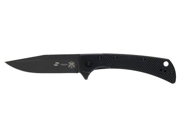 картинка Нож складной Stinger, 102 мм, (черный), материал рукояти: нержавеющая сталь, стеклотекстолит G10 от магазина Одежда+