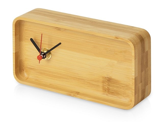картинка Прямоугольные настольные часы из бамбука "Squarium" от магазина Одежда+