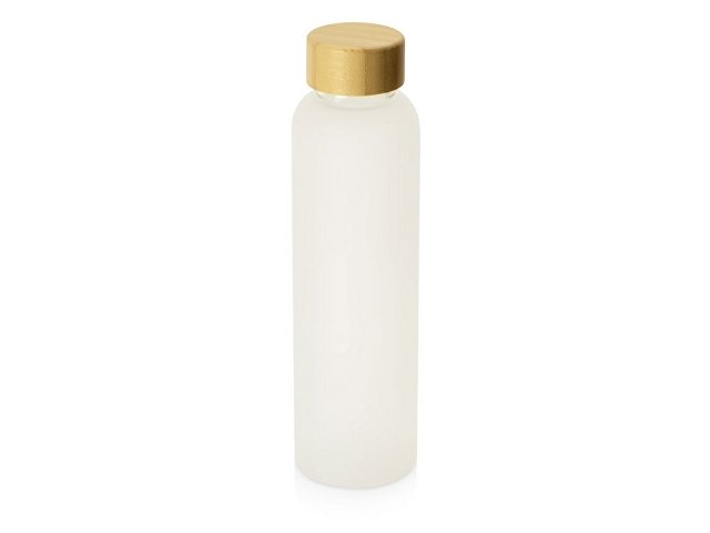 картинка Стеклянная бутылка с бамбуковой крышкой «Foggy», 600мл, белый (Р) от магазина Одежда+