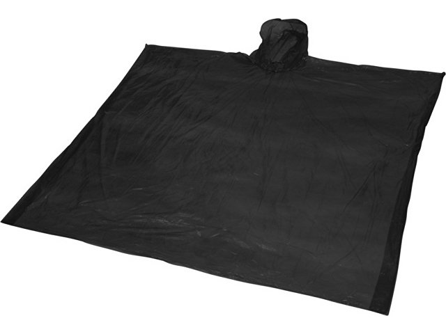 картинка Одноразовый дождевик Mayan с чехлом для хранения из материалов, переработанных по стандарту GRS - сплошной черный от магазина Одежда+