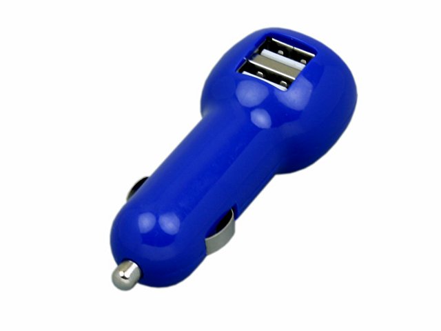 картинка Автомобильная зарядка CC-01, 2 USB порта, синий цвет. от магазина Одежда+