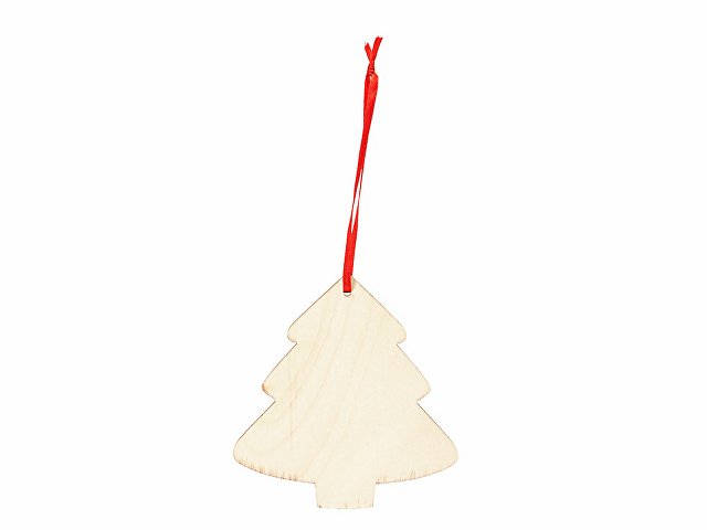картинка Деревянное новогоднее украшение JINGLE, елка, натуральный от магазина Одежда+