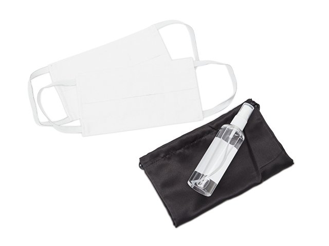 картинка Набор средств индивидуальной защиты в сатиновом мешочке "Protect Plus", белый от магазина Одежда+