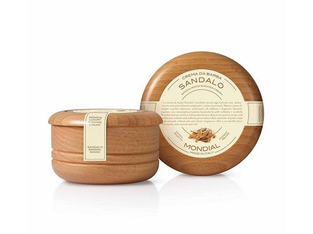картинка Крем для бритья Mondial "SANDALO" с ароматом сандалового дерева, деревянная чаша, 140 мл от магазина Одежда+