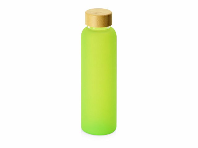 картинка Стеклянная бутылка с бамбуковой крышкой «Foggy», 600мл, зеленое яблоко от магазина Одежда+