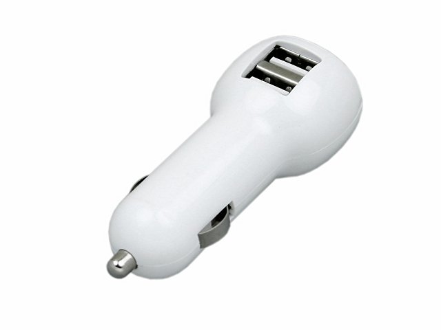 картинка Автомобильная зарядка CC-01, 2 USB порта, белый цвет. от магазина Одежда+