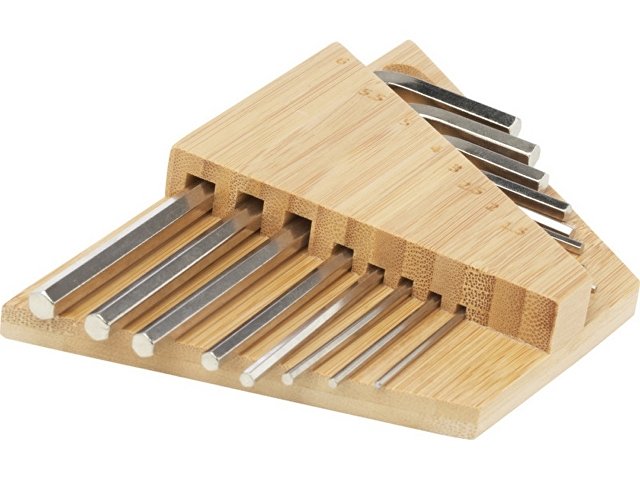 картинка Набор инструментов Allen с шестигранным ключом из бамбука - Натуральный от магазина Одежда+