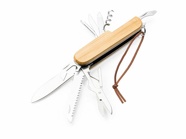 картинка Мультифункциональный нож BINTAL из нержавеющей стали и бамбуковым корпусом от магазина Одежда+