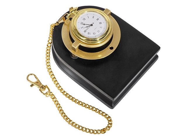 картинка Часы «Магистр» с цепочкой на деревянной подставке, золотистый/черный (без шильда) от магазина Одежда+