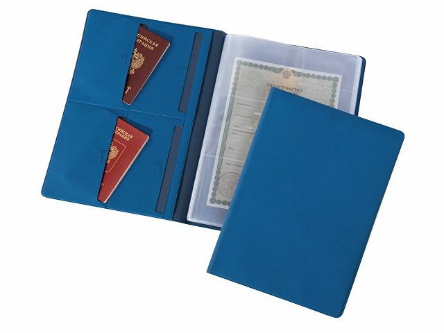 картинка Органайзер Favor 2.0 для семейных документов на 4 комплекта документов, формат А4, синий от магазина Одежда+