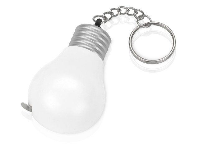 картинка Брелок-рулетка для ключей "Лампочка", белый/серебристый от магазина Одежда+