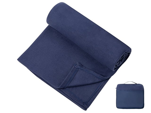 картинка Плед для путешествий Flight в чехле с ручкой и карманом, темно-синий (P) от магазина Одежда+