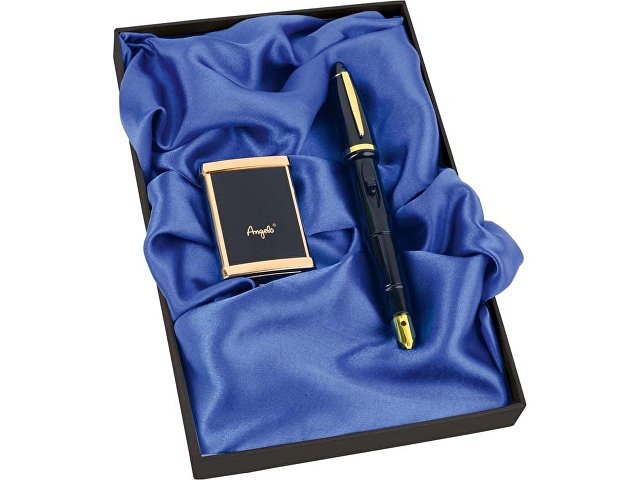картинка Набор: ручка-зажигалка, пепельница «Акра», черный/золотистый от магазина Одежда+