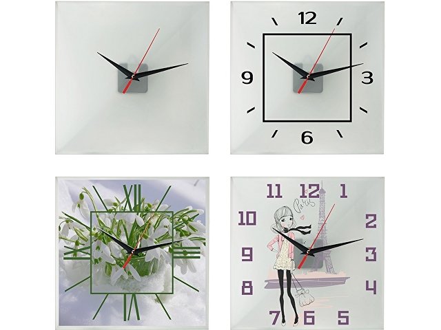 картинка Часы настенные квадратные из стекла 28х28 см «Nile» от магазина Одежда+