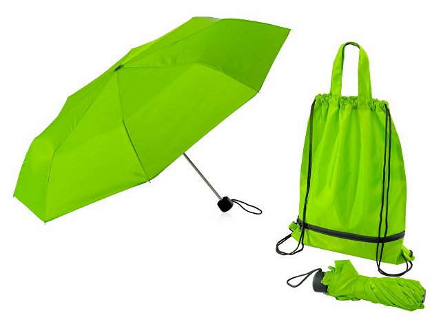 картинка Зонт «Picau» из переработанного пластика в сумочке, зеленое яблоко от магазина Одежда+