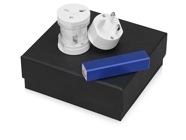 картинка Подарочный набор Charge с адаптером и зарядным устройством, синий от магазина Одежда+