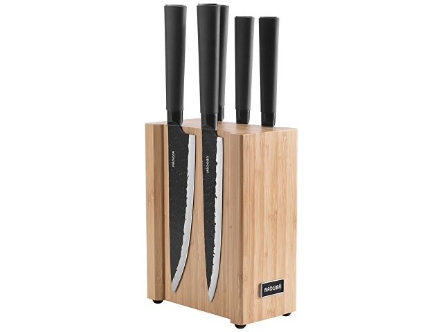 картинка Набор из 5 кухонных ножей на магнитном блоке, NADOBA, серия HORTA от магазина Одежда+