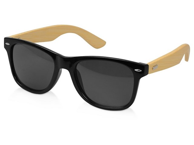 картинка Солнцезащитные очки Rockwood с бамбуковыми дужками в сером футляре, черный от магазина Одежда+
