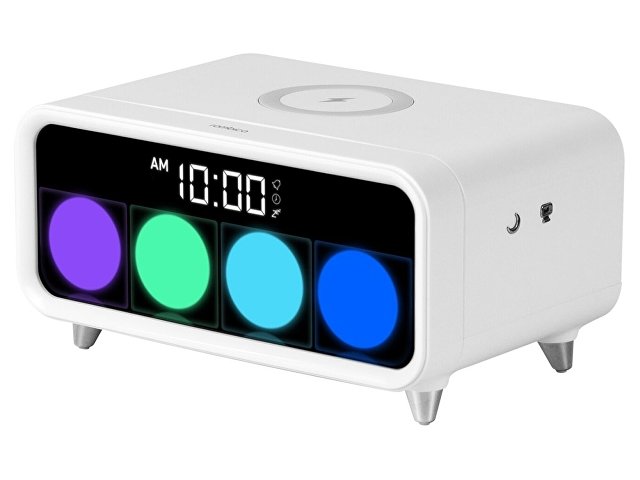 картинка Часы с беспроводным зарядным устройством Rombica Timebox 1, белый от магазина Одежда+