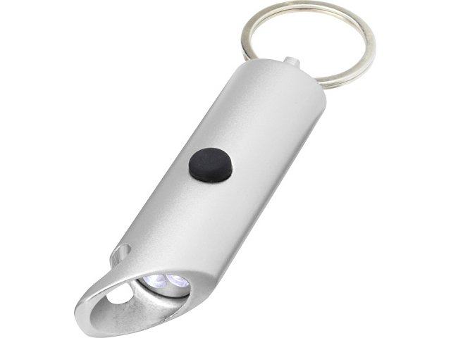 картинка Flare светодиодный фонарик из переработанного алюминия и открывалка для бутылок с брелоком - Серебристый от магазина Одежда+