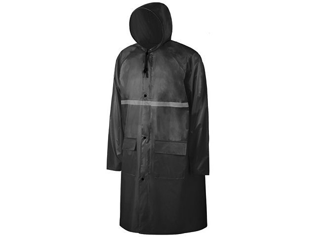картинка Длиный дождевик Lanai  из полиэстера со светоотражающей тесьмой, черный от магазина Одежда+