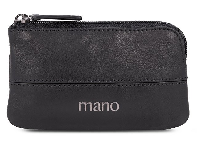 картинка Ключница Mano "Don Romeo" с RFID защитой, натуральная кожа в чёрном цвете, 11,5 х 1 х 6,5 см от магазина Одежда+