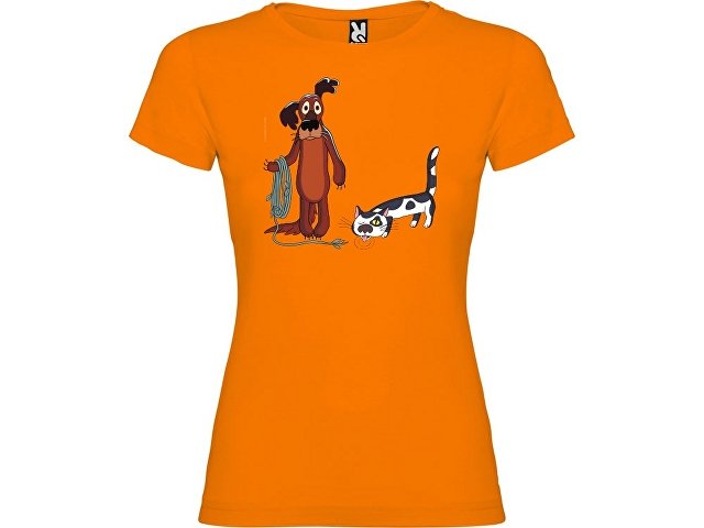 картинка Футболка "Жил-был Пес» женская, оранжевый от магазина Одежда+