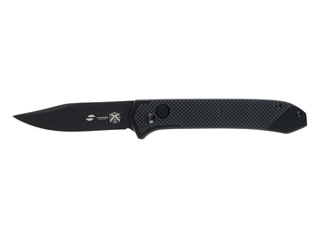 картинка Нож складной Stinger, 115 мм, (черный), материал рукояти: нержавеющая сталь, стеклотекстолит G10 от магазина Одежда+