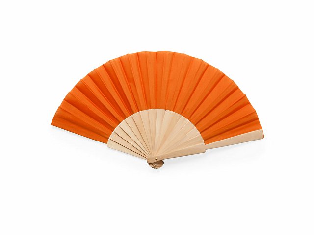 картинка Веер CALESA с деревянными вставками и тканью из полиэстера, оранжевый от магазина Одежда+