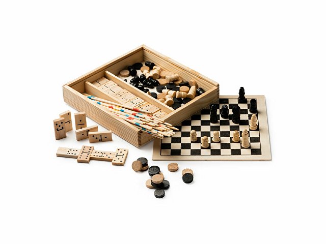 картинка Набор GALVY из 4 игр: микадо, шахматы, шашки и домино от магазина Одежда+