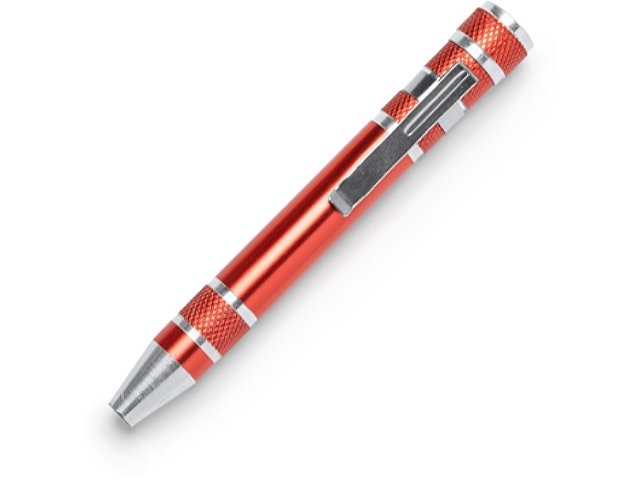 картинка Алюминиевый мультитул BRICO в форме ручки, красный от магазина Одежда+