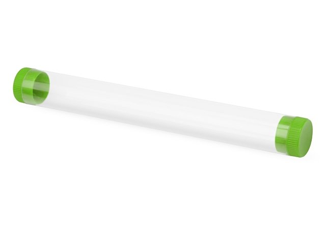 картинка Футляр-туба пластиковый для ручки «Tube 2.0», прозрачный/зеленое яблоко от магазина Одежда+