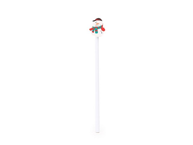 картинка Карандаш NUSS с ластиком в виде снеговика, белый/разноцветный от магазина Одежда+