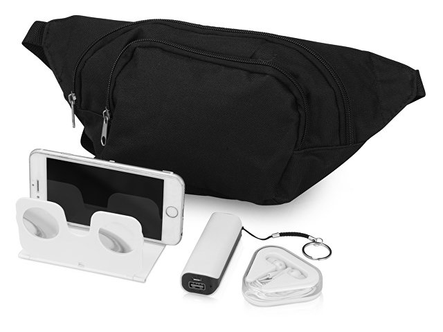 картинка Подарочный набор Virtuality с 3D очками, наушниками, зарядным устройством и сумкой, белый от магазина Одежда+