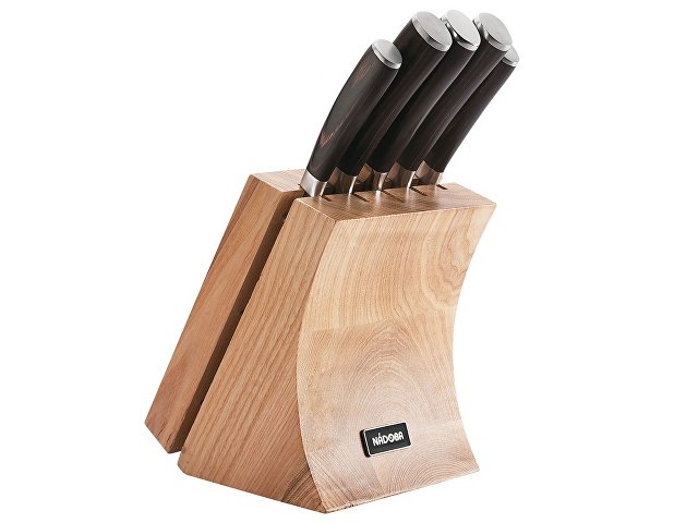 картинка Набор из 5 кухонных ножей и блока для ножей с ножеточкой, NADOBA, серия DANA от магазина Одежда+