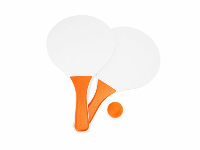 картинка Набор FEROE для игры на пляже (2 ракетки и мячик), белый/оранжевый от магазина Одежда+