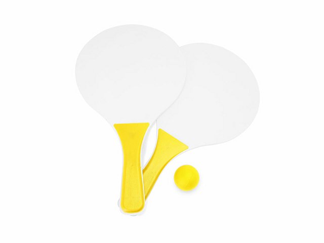 картинка Набор FEROE для игры на пляже (2 ракетки и мячик), белый/желтый от магазина Одежда+