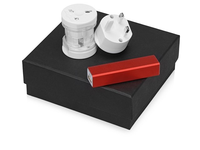 картинка Подарочный набор Charge с адаптером и зарядным устройством, красный от магазина Одежда+