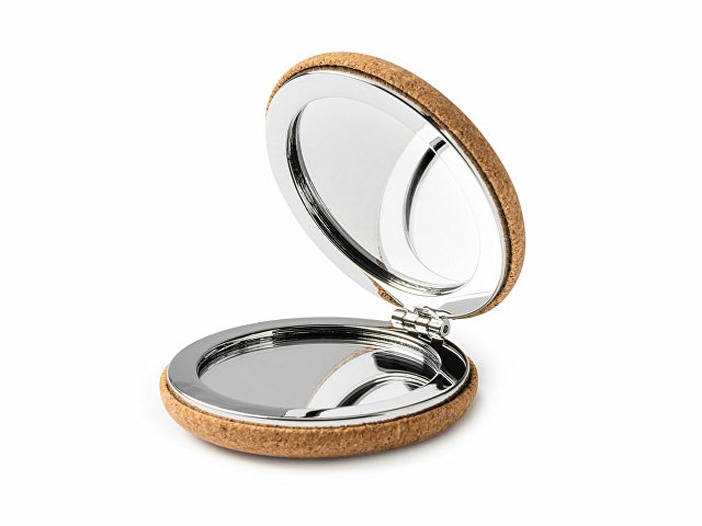 картинка Складное зеркальце BELLE из натуральной пробки и хромированного металла от магазина Одежда+