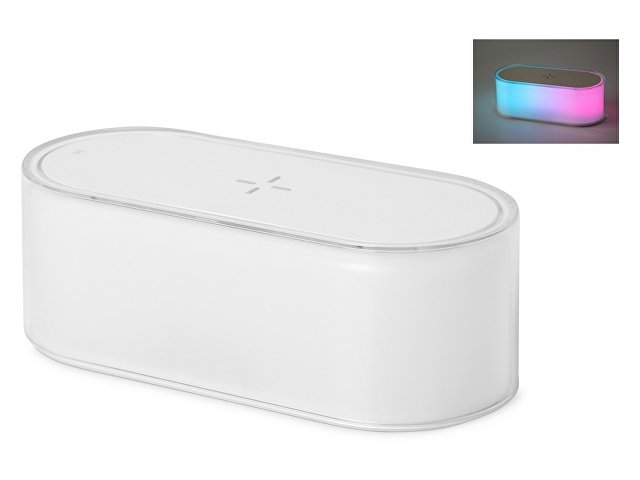 картинка Ночник с беспроводной зарядкой и RGB подсветкой "Miracle", 15 Вт, белый от магазина Одежда+
