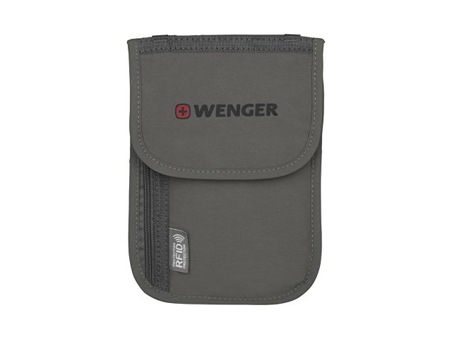 картинка Чехол для документов WENGER на шею с системой защиты данных RFID, серый, полиэстер от магазина Одежда+