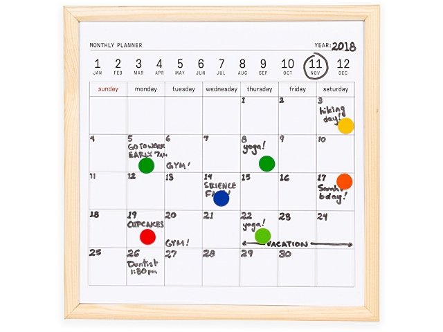 картинка Календарь для заметок с маркером "Whiteboard calendar" от магазина Одежда+