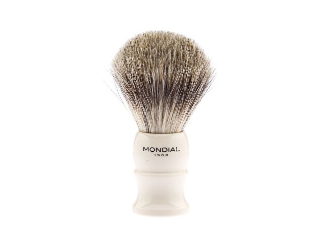 картинка Помазок для бритья Mondial, каучуковая смола, барсучий ворс, рукоять - цвет слоновой кости от магазина Одежда+