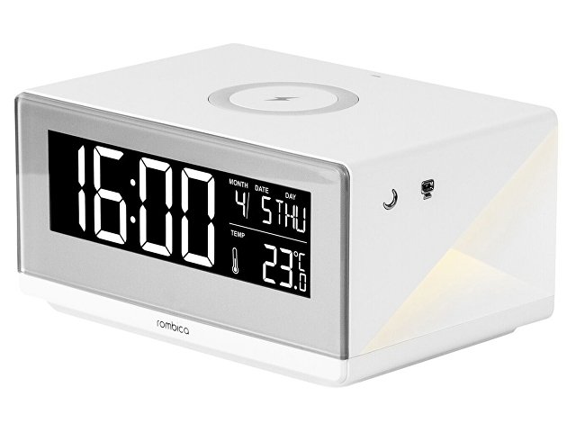 картинка Часы с беспроводным зарядным устройством Rombica Timebox 2, белый от магазина Одежда+