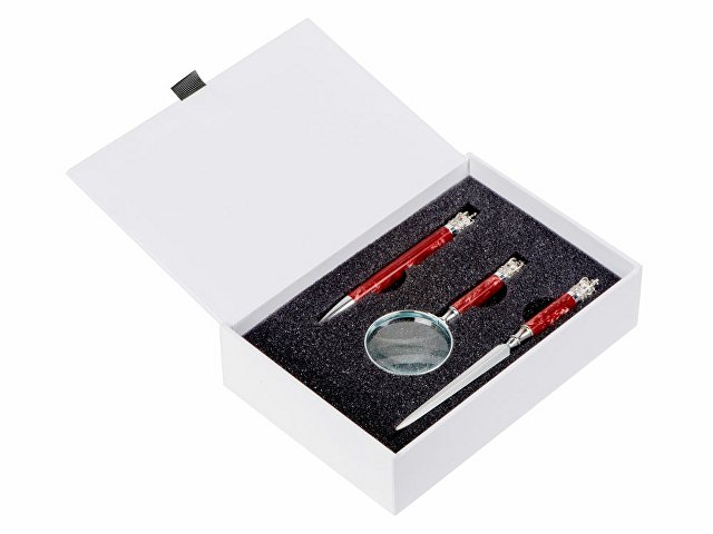 картинка Набор «Принц Уэльский» : ручка шариковая, лупа, нож для бумаг от магазина Одежда+